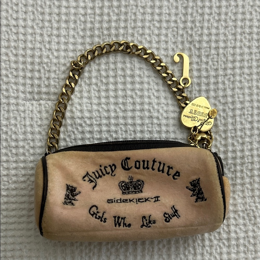 Vintage Juicy Couture Blush Barrel Bag with Gold Chain and Mirror